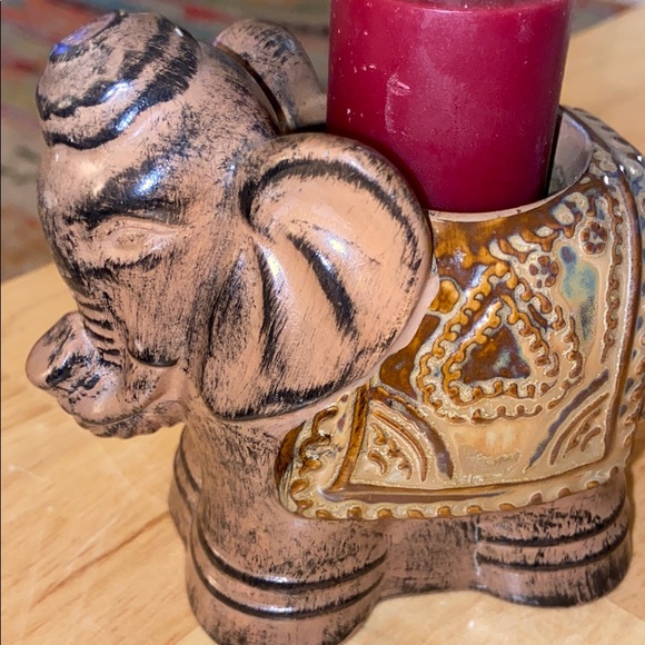 Accents Wooden Elephant Candle Holder Poshmark